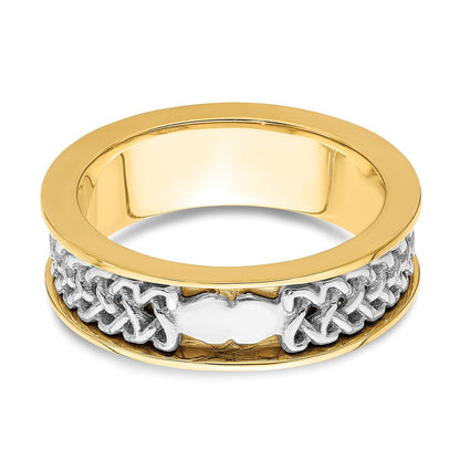 14K Gelbgold Zweifarbiger Claddagh-Ring