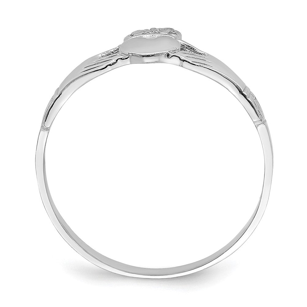 14K Weißgold Claddagh-Ring, poliert