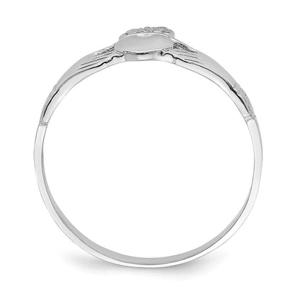 14K Weißgold Claddagh-Ring, poliert