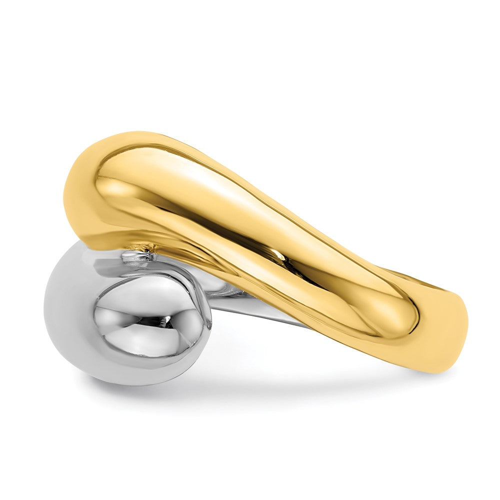 14K Bicolor-Gold Bypass-Ring, poliert
