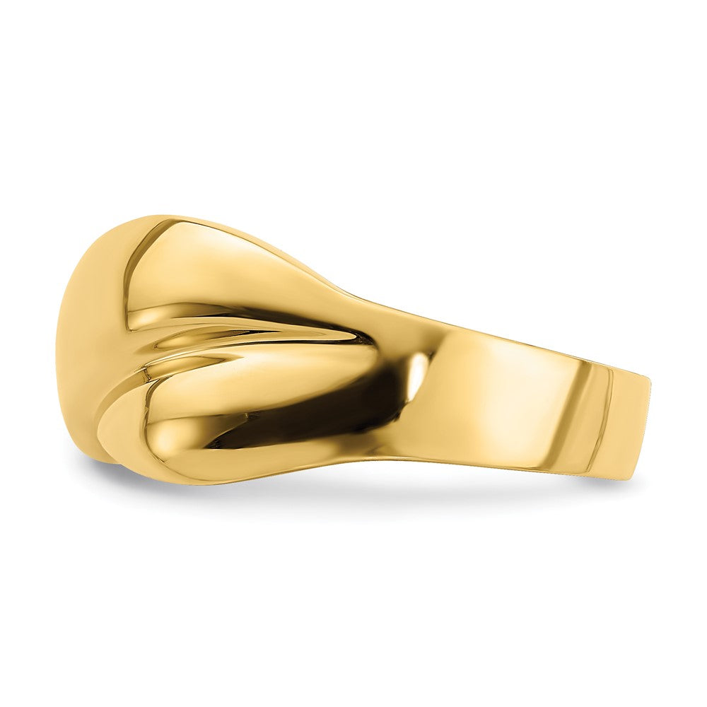 Ring mit poliertem X-Design aus 14K Gelbgold