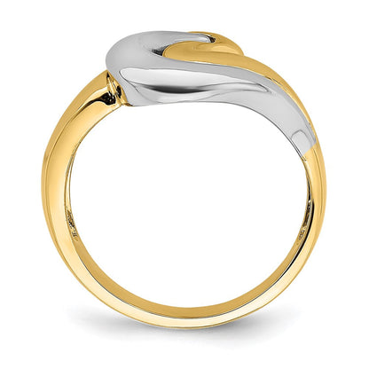 14K Bicolor Doppelschwung-Ring