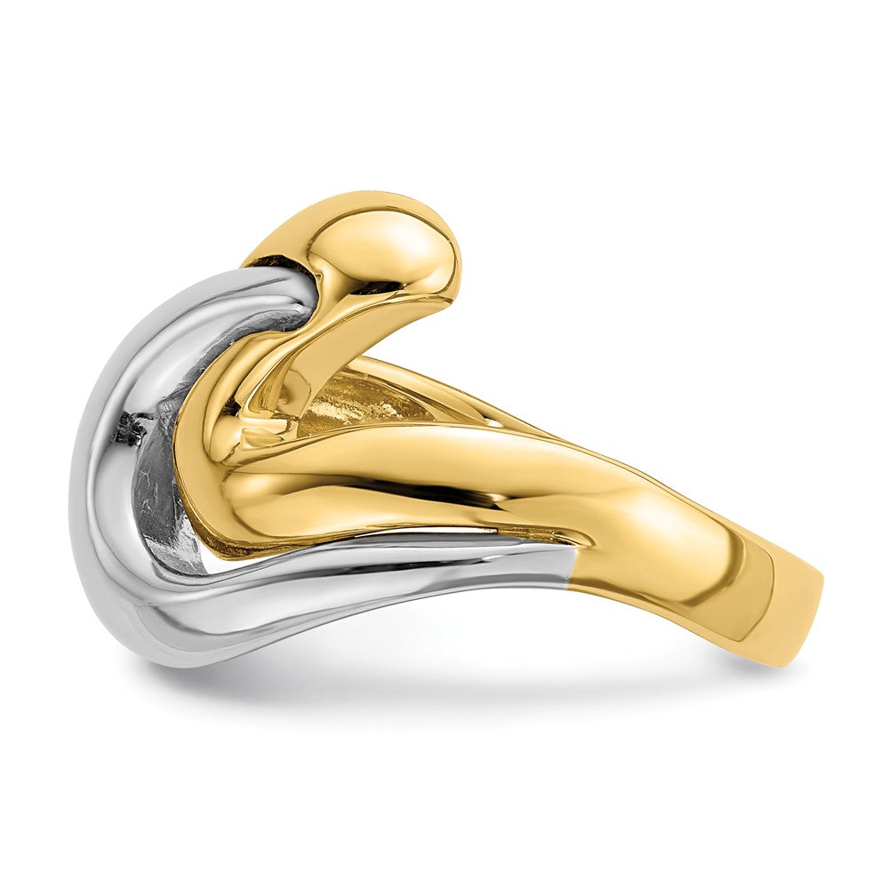 14K Bicolor Doppelschwung-Ring