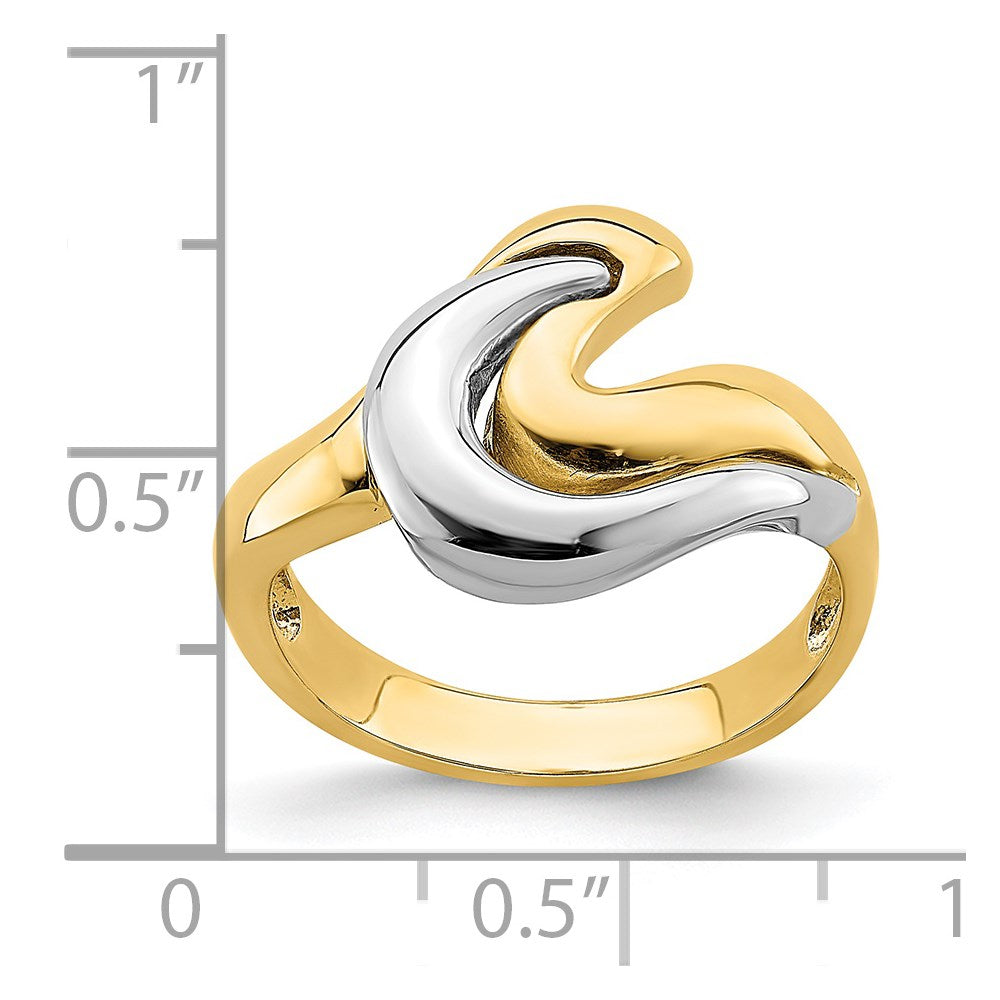14K Bicolor Doppelschwung-Ring
