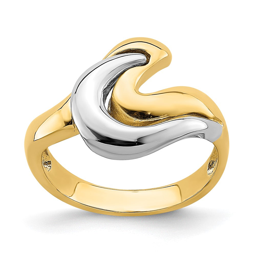 14K Bicolor Doppelschwung-Ring