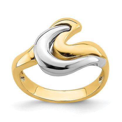 14K Bicolor Doppelschwung-Ring