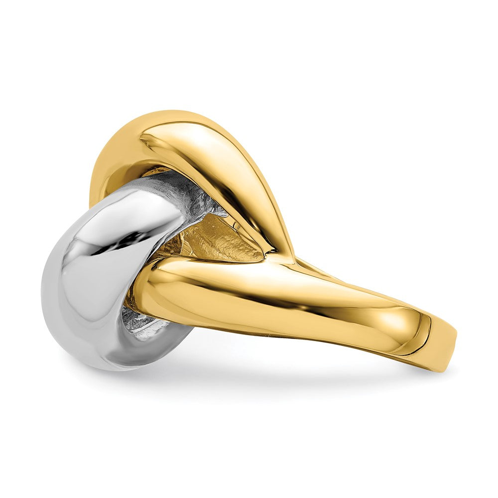 14K Bicolor Gold Ring mit poliertem Knotendesign