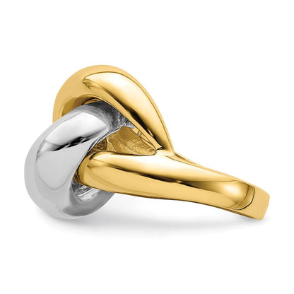 14K Bicolor Gold Ring mit poliertem Knotendesign