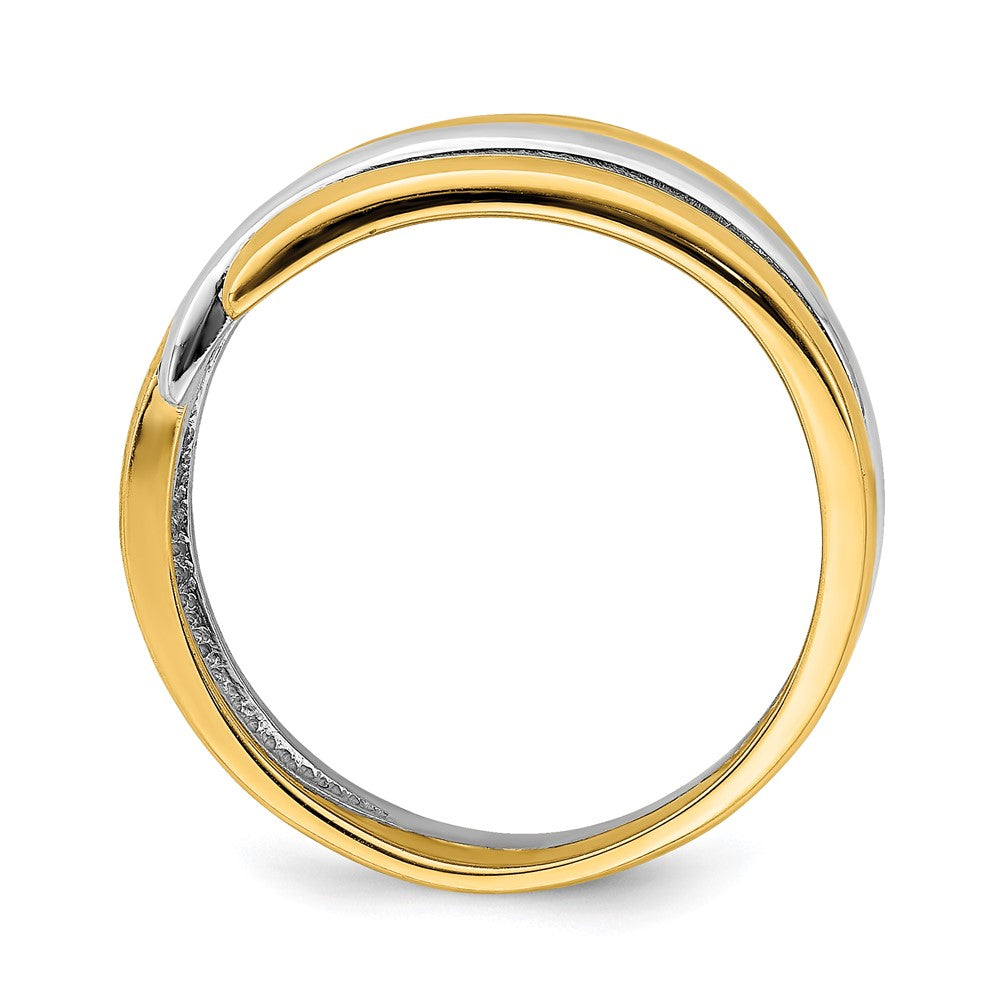 14K Bicolor Crossover-Ring