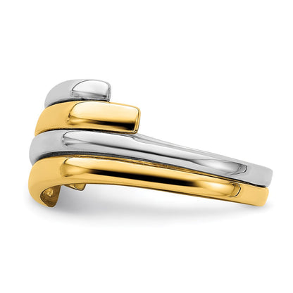14K Bicolor Crossover-Ring