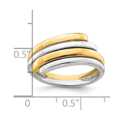 14K Bicolor Crossover-Ring