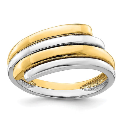 14K Bicolor Crossover-Ring