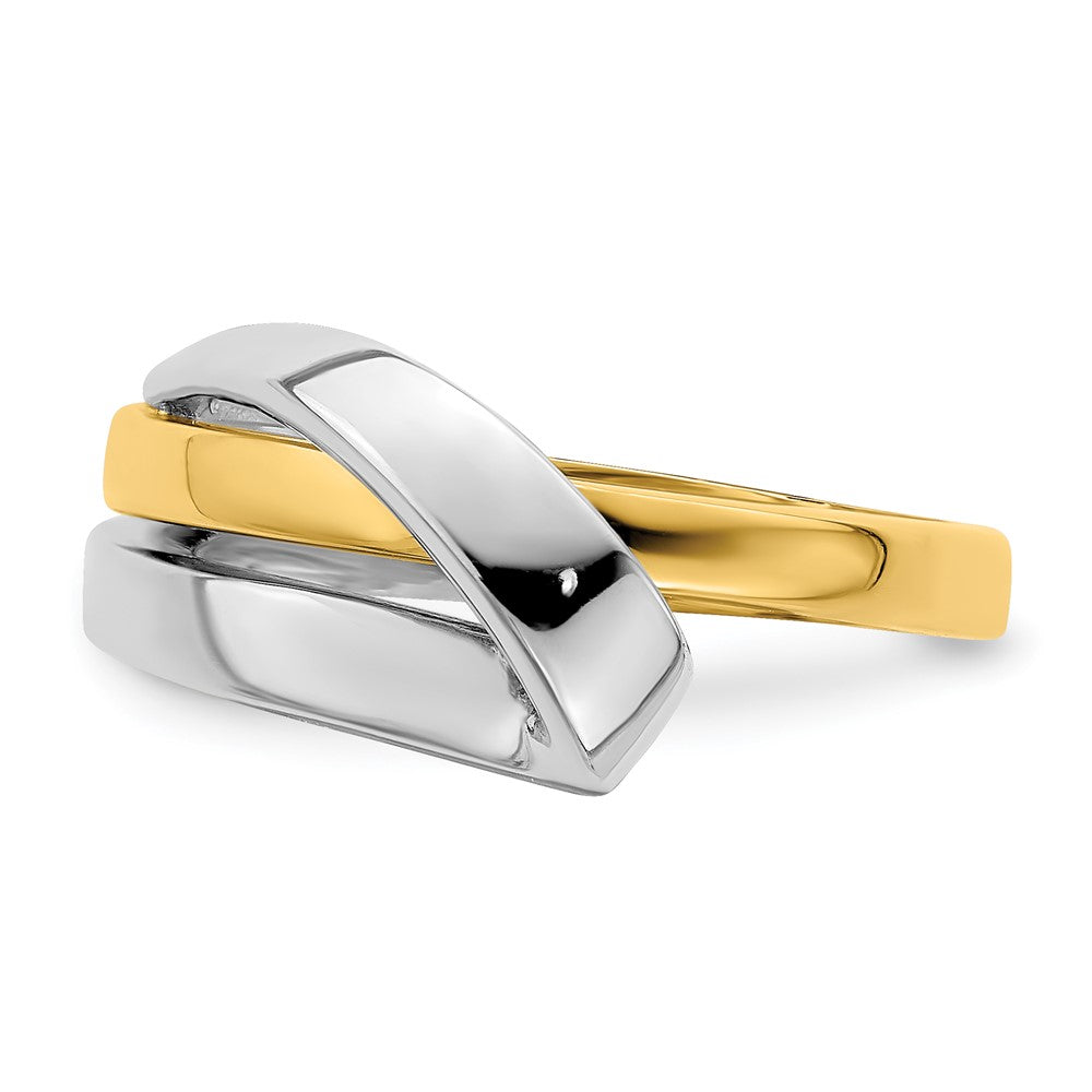 14K Bicolor-Gold Ring, poliert mit gefaltetem Design