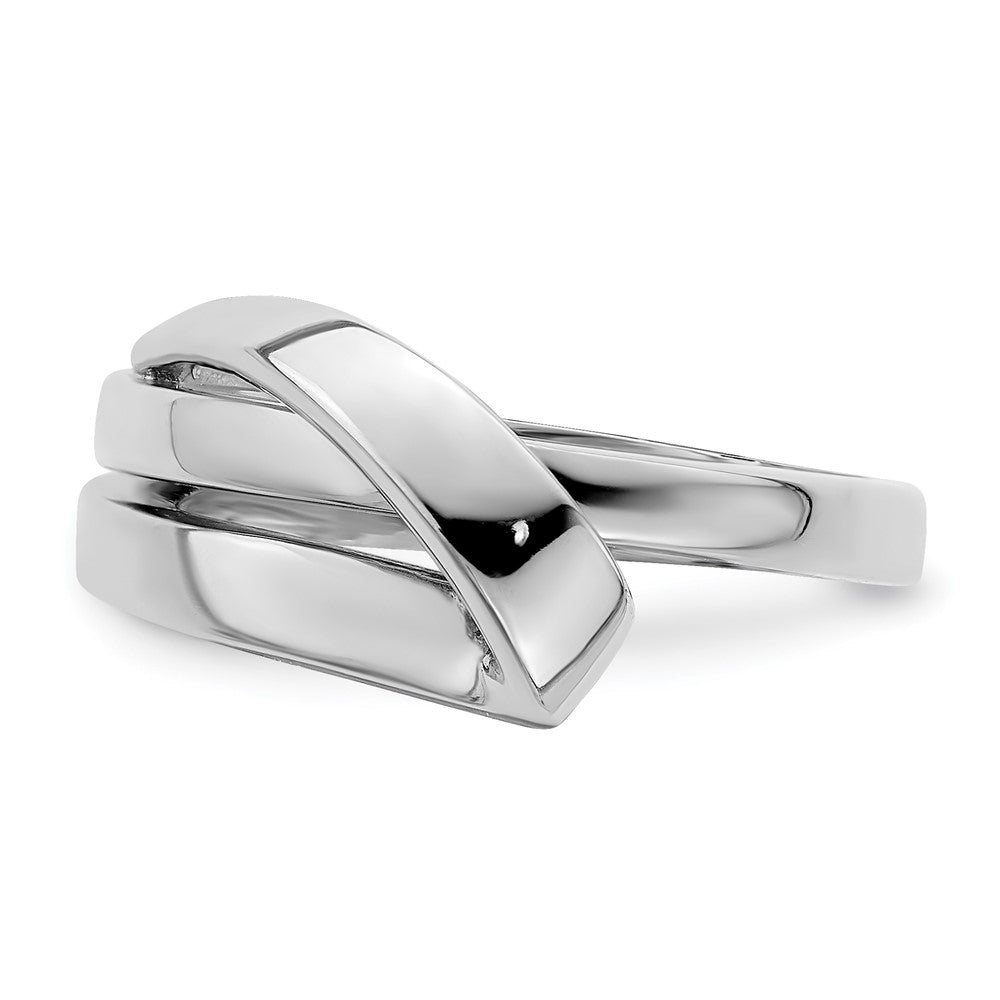 14K Weißgold Ring, poliert, mit gefaltetem Design