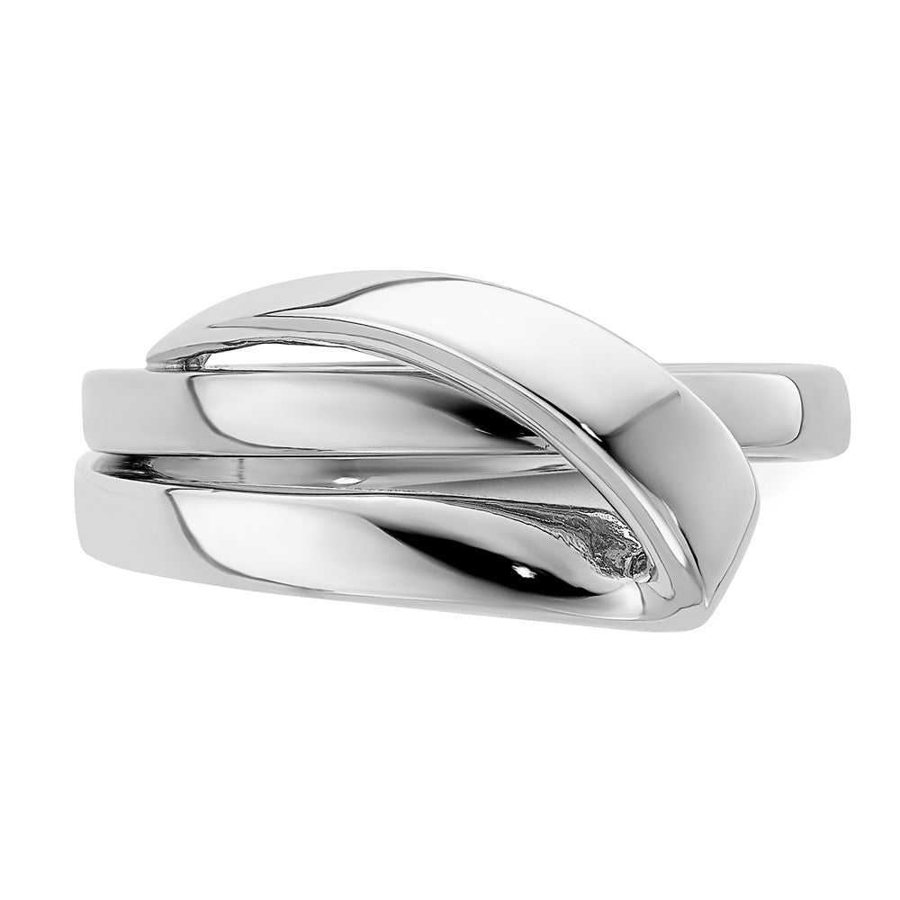 14K Weißgold Ring, poliert, mit gefaltetem Design