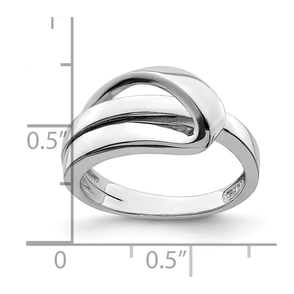 14K Weißgold Ring, poliert, mit gefaltetem Design