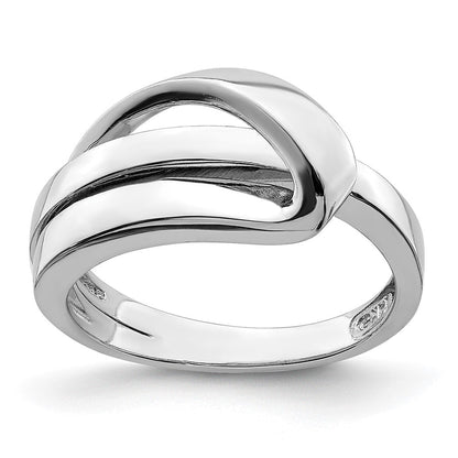 14K Weißgold Ring, poliert, mit gefaltetem Design
