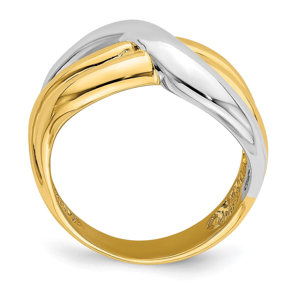 14K Bicolor-Gold Polierter Dreifach-Ring