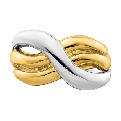 14K Bicolor-Gold Polierter Dreifach-Ring