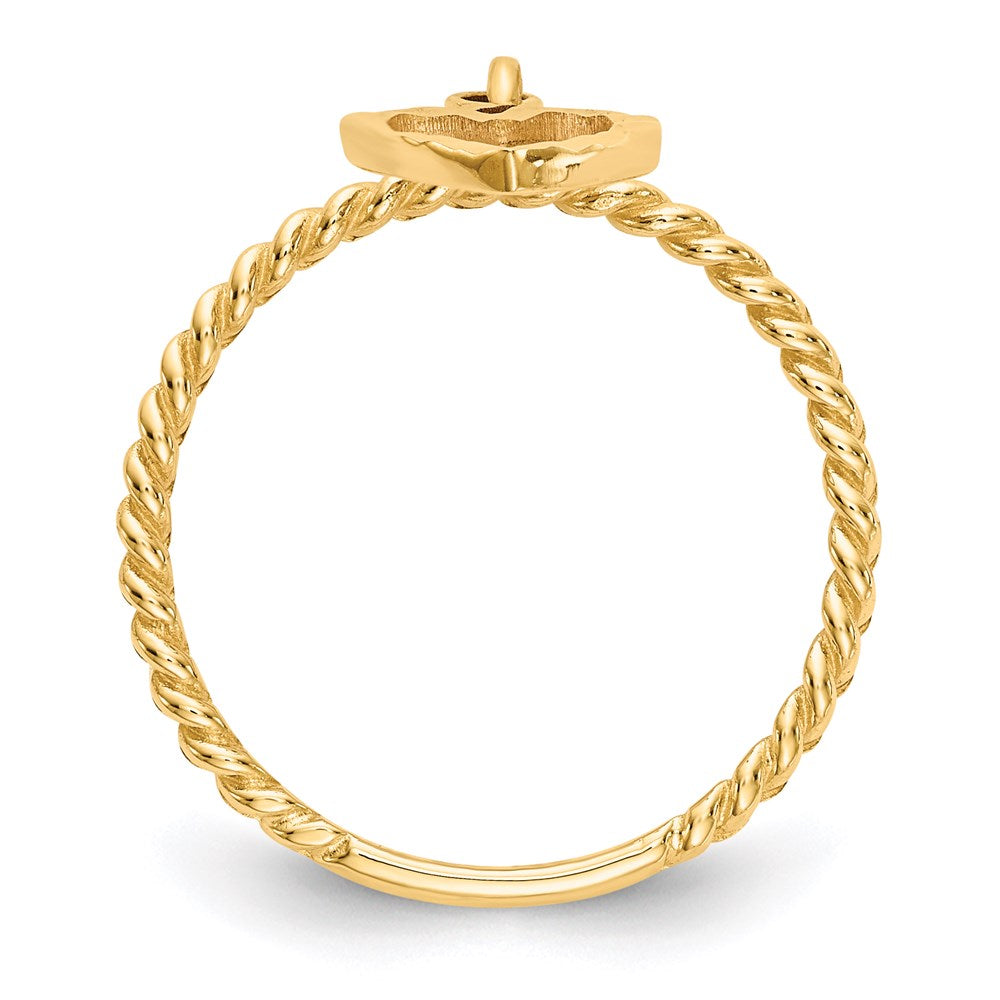 14K Gelbgold Ring mit herzförmigem Anhänger