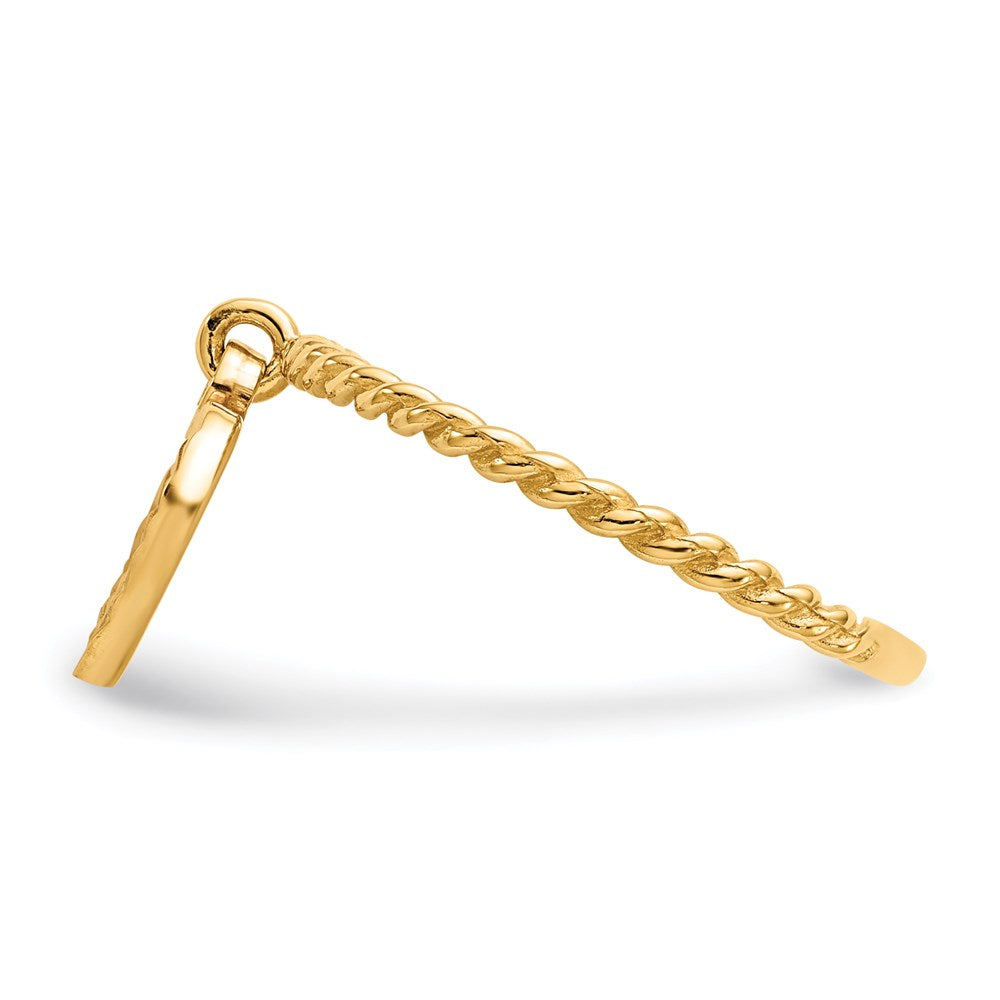 14K Gelbgold Ring mit herzförmigem Anhänger