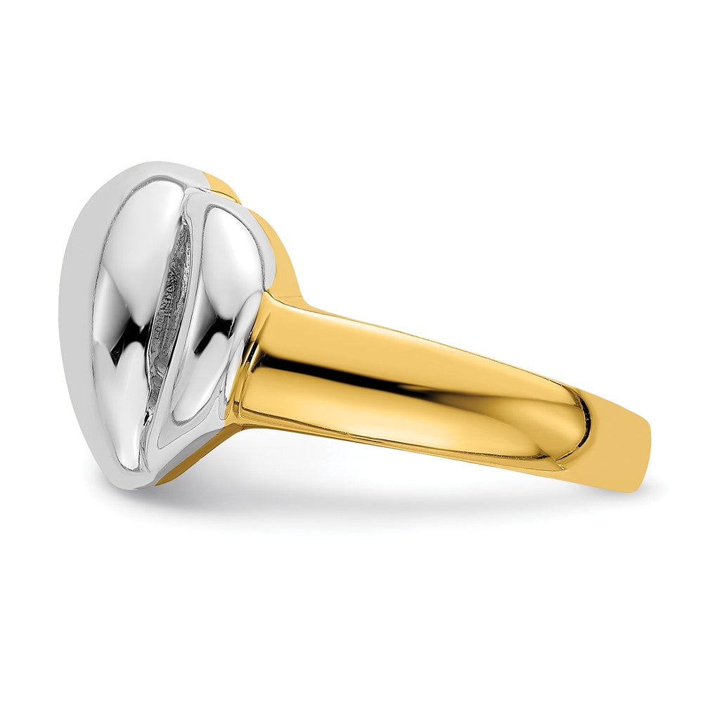 14K Gelbgold mit Rhodium-Polish, zeitgenössischer Ring