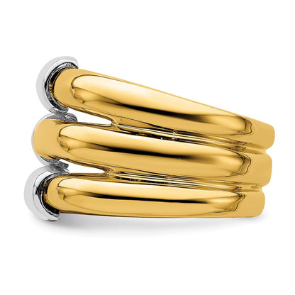 14K Bicolor Gold Polierter Bandring