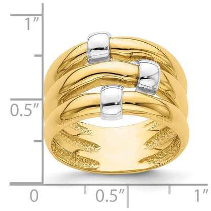14K Bicolor Gold Polierter Bandring