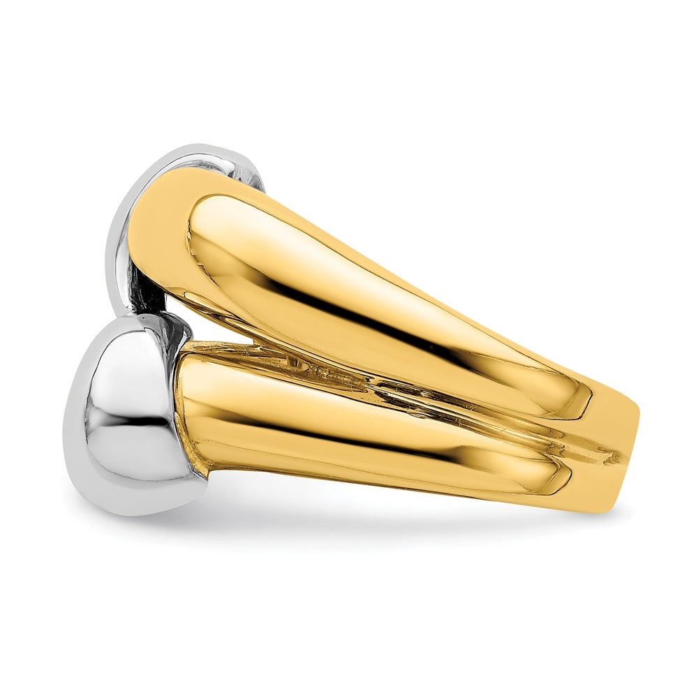 14K Bicolor-Gold polierter Knoten-Ring