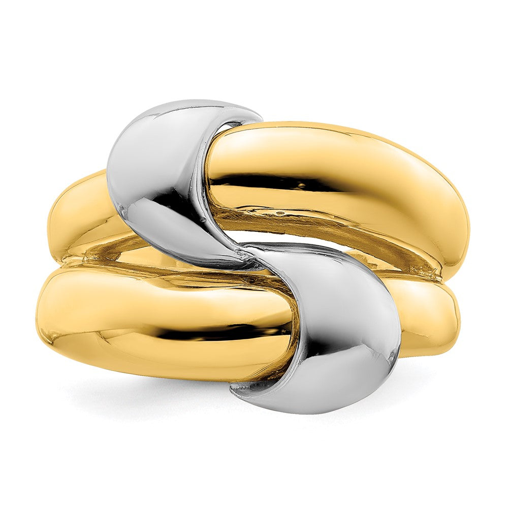 14K Bicolor-Gold polierter Knoten-Ring