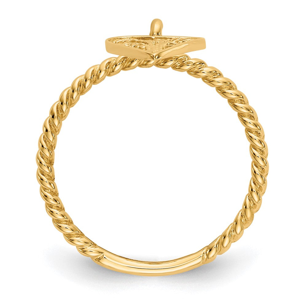 14K Gelbgold Herz-Ring mit Anhänger