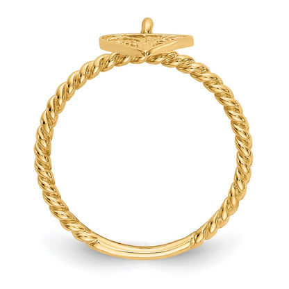 14K Gelbgold Herz-Ring mit Anhänger