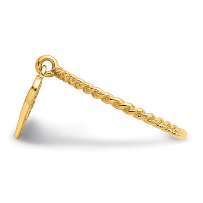 14K Gelbgold Herz-Ring mit Anhänger