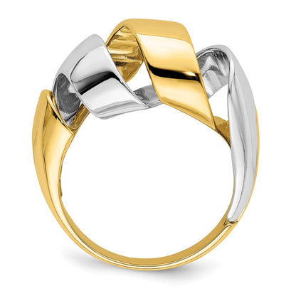 14K Bicolor Gold Spiral-Fashionring