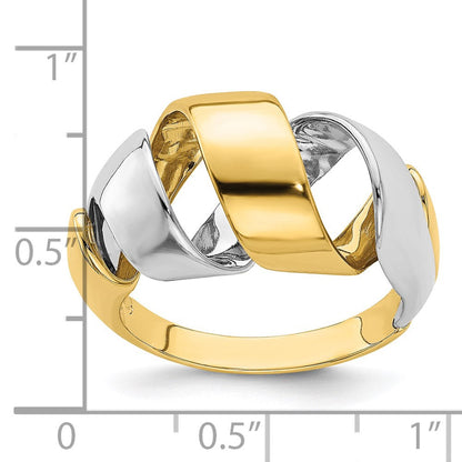 14K Bicolor Gold Spiral-Fashionring