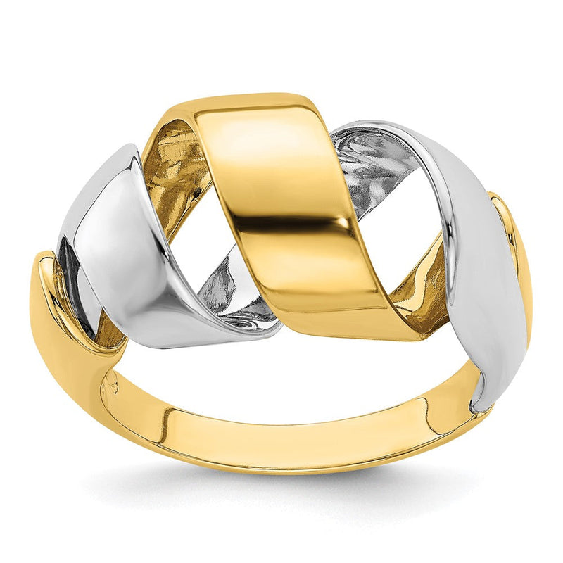 14K Bicolor Gold Spiral-Fashionring
