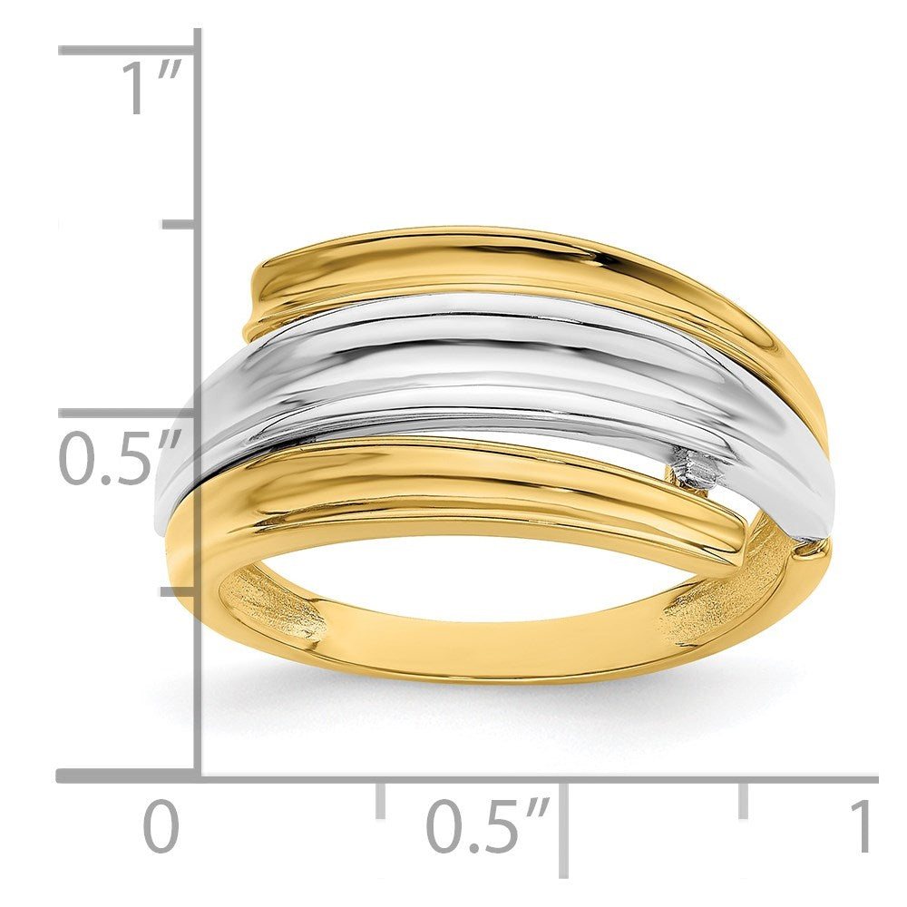 14K Bicolor Gold Bypass-Fashion-Ring