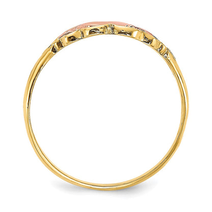 14K Two-Tone Gold Ring mit Weißrhodium-Wal