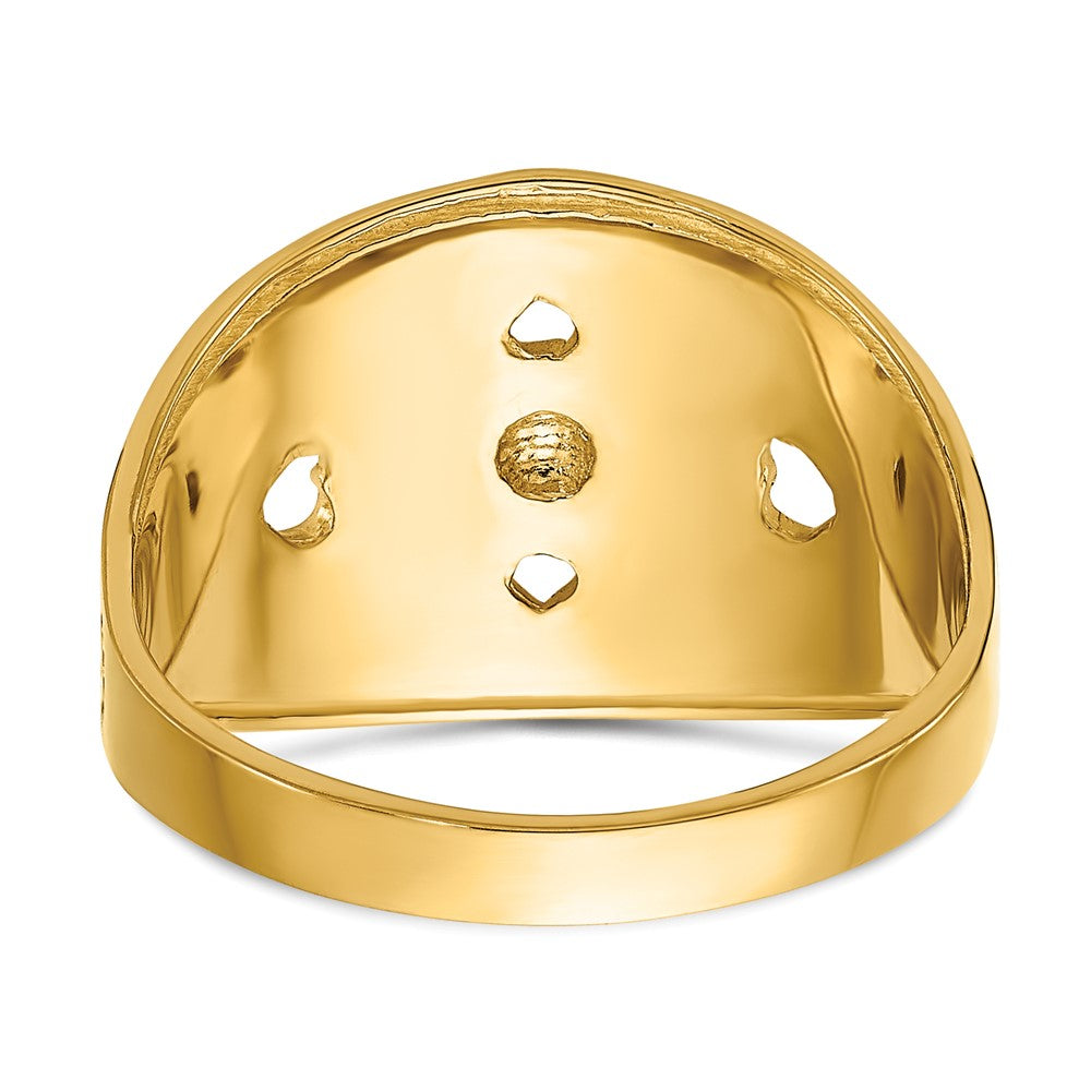 14K Gelbgold Ring mit Herzen-Starburst-Design