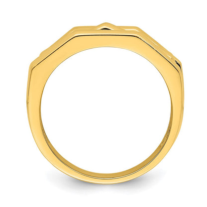 14K Gelbgold Polierter Drei-Rippen-Wölbungsring