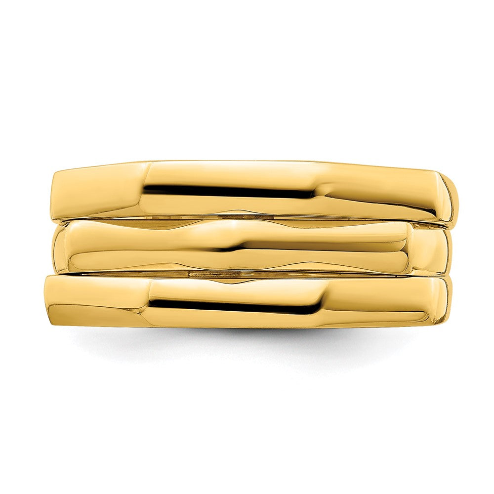 14K Gelbgold Polierter Drei-Rippen-Wölbungsring