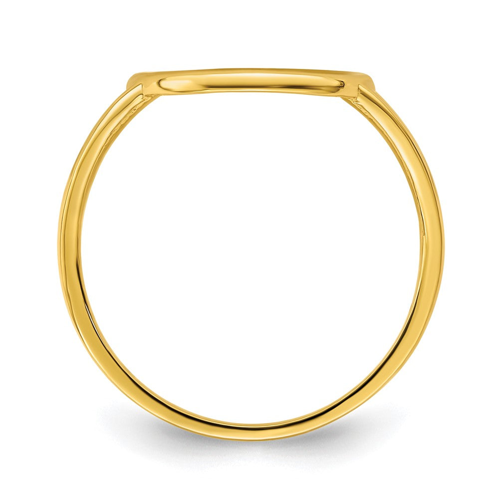 14K Gelbgold Ring mit poliertem Lebensbaum im Kreis