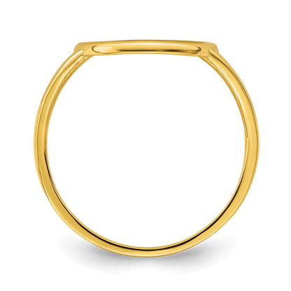 14K Gelbgold Ring mit poliertem Lebensbaum im Kreis