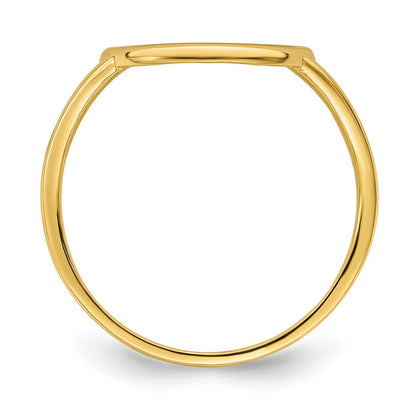 14K Gelbgold Ring mit poliertem Raphael-Engel im Kreis