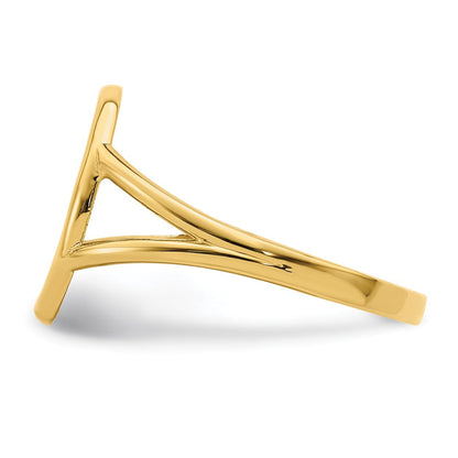 14K Gelbgold Ring mit poliertem Raphael-Engel im Kreis
