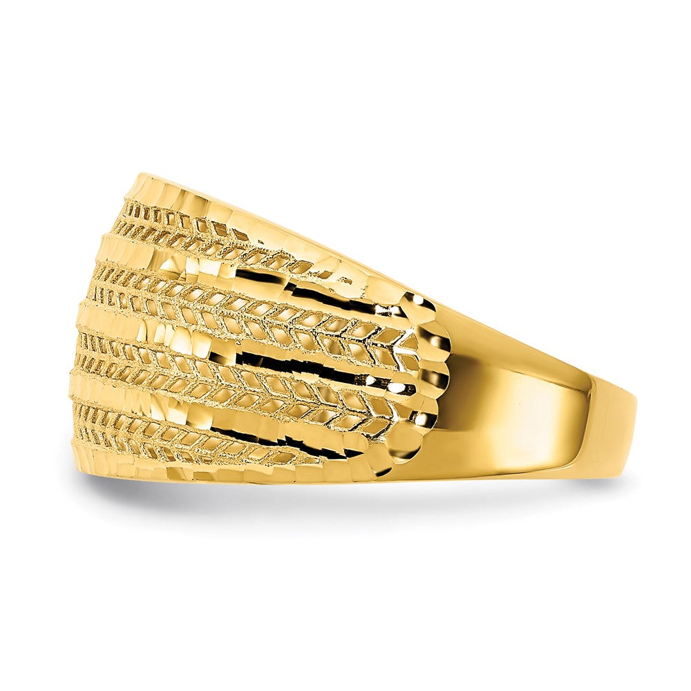 14K Gelbgold Ring, poliert, Fantasie-Design