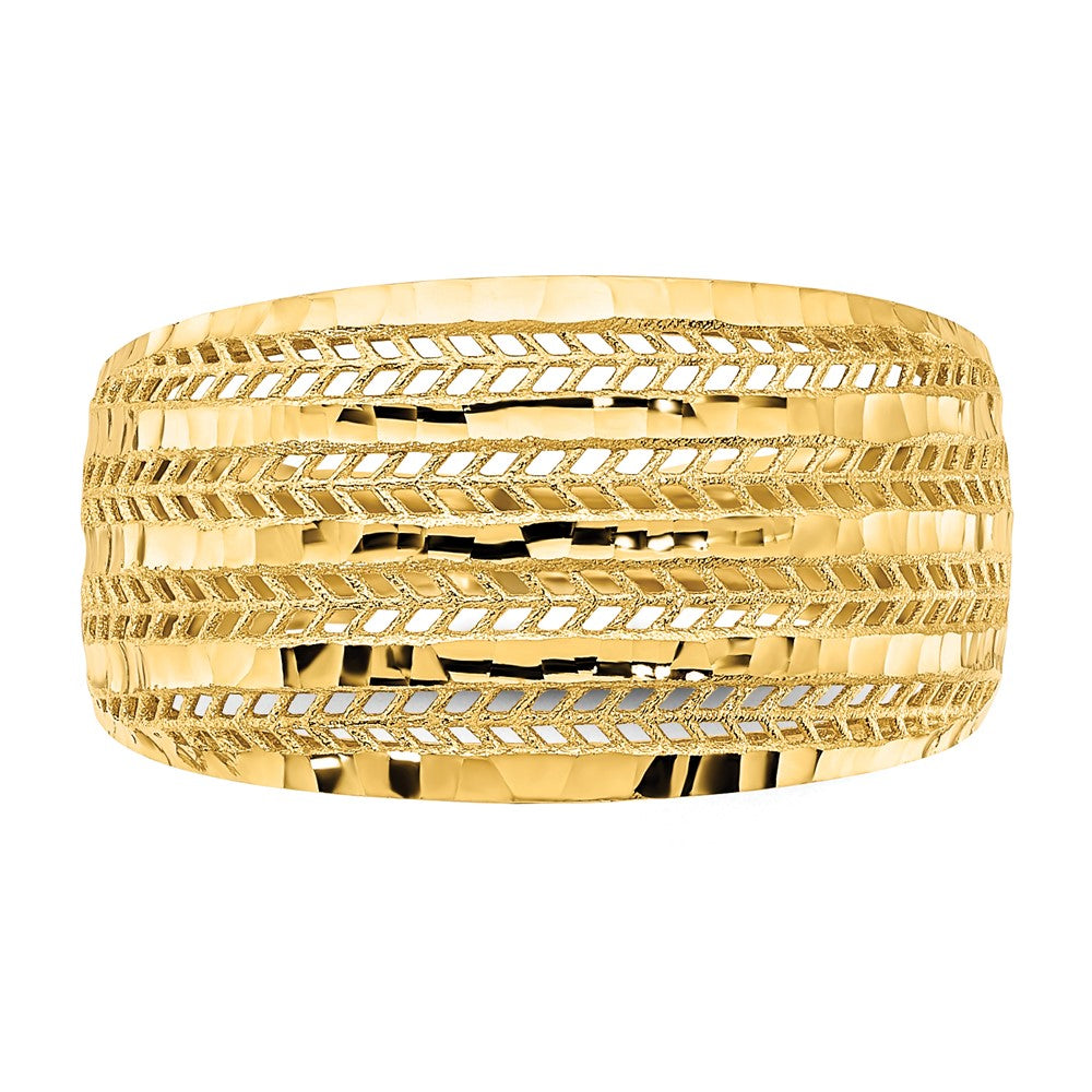 14K Gelbgold Ring, poliert, Fantasie-Design