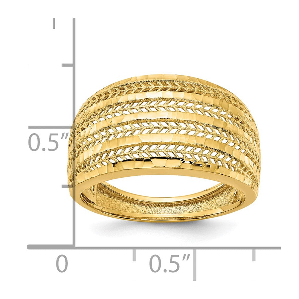 14K Gelbgold Ring, poliert, Fantasie-Design