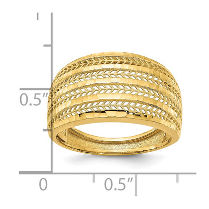 14K Gelbgold Ring, poliert, Fantasie-Design