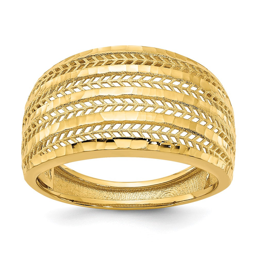 14K Gelbgold Ring, poliert, Fantasie-Design